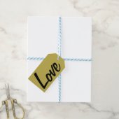 Gelbe "Liebe" Männergeschenk-Tag Geschenkanhänger (Mit Garn)