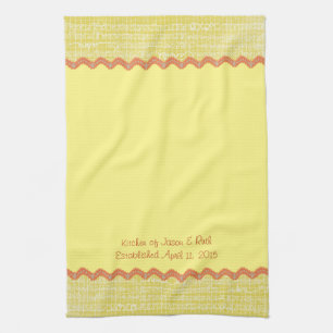 Gelbe Liebe XOXO RicRac Monogram Tee Küchentuch