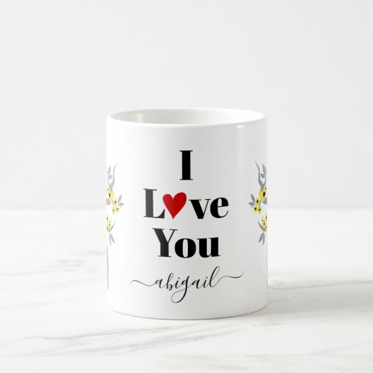 Gelbe Liebesvögel, Graukirschbaum mit Blüten Kaffeetasse (Mittel)