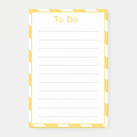 Gelbe Liegestuhlstreifen zur Auswahl Post-it Klebezettel (Vorderseite)