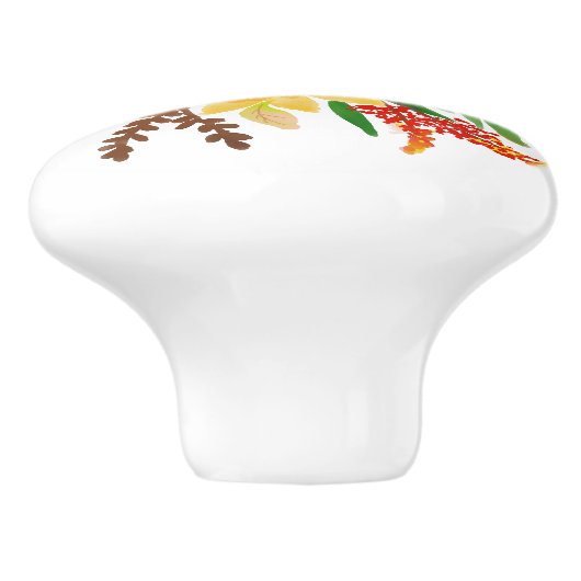 Gelbe Lila Aquarellfarben Blume Schmetterling Keramikknauf (Seitenansicht)