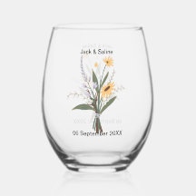 Gelbe Lila Blütenhochzeit Minimalistisch