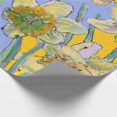 Gelbe Lila Frühlingsblumen Wasserfarbe Geschenkpapier (Ecke)