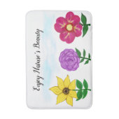 Gelbe Lila Fuchsia-Blume Badematte (Vorderseite Vertikal)