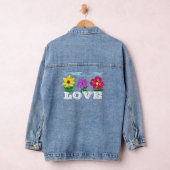 Gelbe Lila Fushia-Blume Liebe Jeansjacke (Hangar)