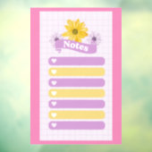 Gelbe Lila Girly Floral Blume Blossom Herzen Fensteraufkleber (Blatt 3)