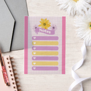 Gelbe Lila Girly Floral Blume Blossom Herzen Pergament Einladungen