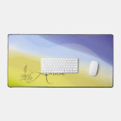 Gelbe lila Gradientenbezeichnung Schreibtischunterlage (Tastatur & Maus)