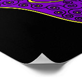 Gelbe Lila Hamsa-Hand von Miriam-Hand von Fatima. Poster (Ecke)