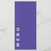 Gelbe Lila Hübsche Wildblumen Hochzeitsfeier Menükarte (Rückseite)