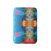 Gelbe Lila Korallenschildkröte und rosa Quallen Badematte (Vorderseite Vertikal)