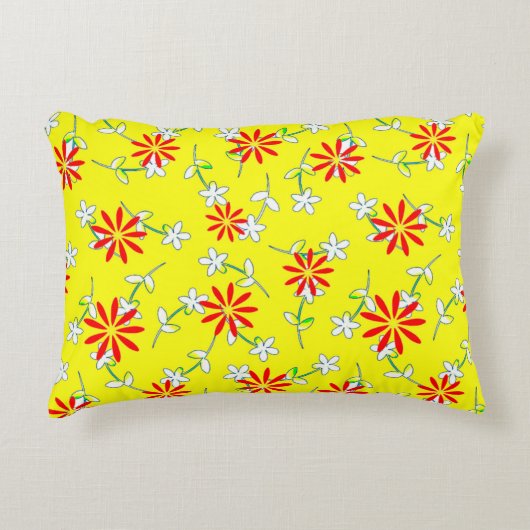 Gelbe Lila Monogramm Dekokissen (Vorderseite)