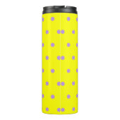 Gelbe Lila Polka Dots Thermosbecher (Rückseite)