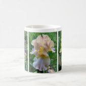 Gelbe Lila Rosa Iris Elegantes Foto Tasse (Mittel)