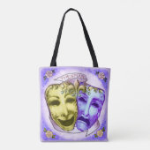 Gelbe Lila Schauspielermasken Tasche (Rückseite)