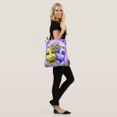 Gelbe Lila Schauspielermasken Tasche (Am Model)