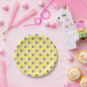 Gelbe lila Sternchen-Vereinbarung Pappteller (Party)