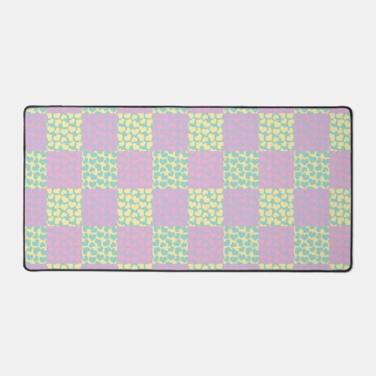 Gelbe, Lila und grüne Liebe pastellfarben Schreibtischunterlage (Vorderseite)