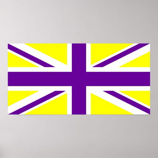 Gelbe Lila Union Jack Poster (Vorne)