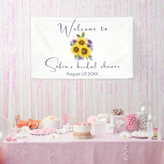 Gelbe lila Wildblume Banner (Party)