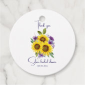 Gelbe lila Wildblume Geschenkanhänger (Vorderseite)