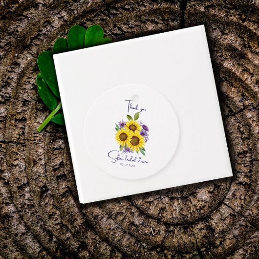 Gelbe lila Wildblume Geschenkanhänger