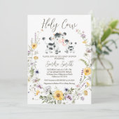 Gelbe Lila Wildblume Kinderdusche Einladung (Stehend Vorderseite)