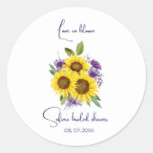 Gelbe lila Wildblume Runder Aufkleber (Vorderseite)