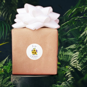 Gelbe lila Wildblume Runder Aufkleber