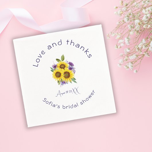 Gelbe lila Wildblume Serviette