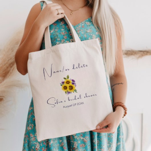Gelbe lila Wildblume Tragetasche