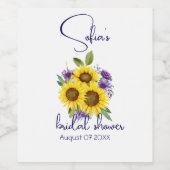 Gelbe lila Wildblume Weinetikett (Einzelnes Label)