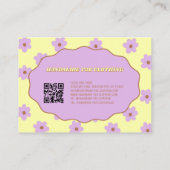 Gelbe Lila Y2K-Blume Handgefertigte Kleidung Visitenkarte (Rückseite)