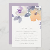 GELBE LILAC LILA ROSE WASSERFARBE FLUSSBREITE DANKESKARTE (Vorne/Hinten)