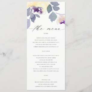 GELBE LILAC LILA ROSE WASSERFARBE FLUSSBREITE MENÜKARTE