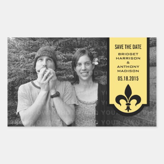 Gelbe Lilie Banner Save the Date Sticker (Vorderseite)