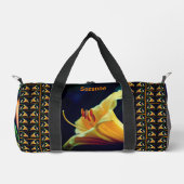 Gelbe Lilie Blume Abstrakt Personalisiert Duffle Bag (Vorderseite)