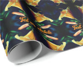 Gelbe Lilie Blume Abstrakt Personalisiert Geschenkpapier (Rolleneckpunkt)