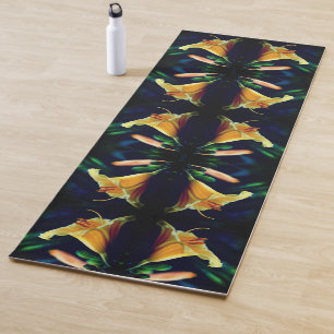 Gelbe Lilie Blume Abstrakt Yogamatte