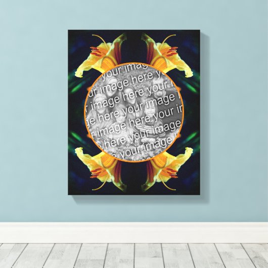 Gelbe Lilie Blume Erschaffen Sie Ihr eigenes Foto Leinwanddruck (Insitu (Holzboden))