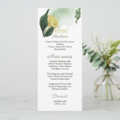 Gelbe Lilie Blume Grüne Blätter Hochzeitsmenü Menükarte (Stehend Vorderseite)