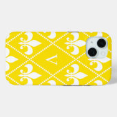Gelbe Lilie des Empire mit Monogramm Case-Mate iPhone Hülle (Rückseite (Horizontal))