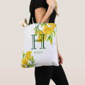 Gelbe Lilie-Flora-Monogramm Tasche (Von Nahem)