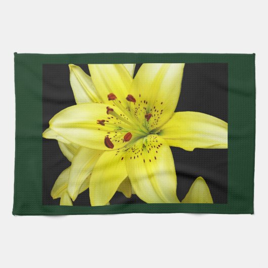 Gelbe Lilie Nah Geschirrtuch (Horizontal)