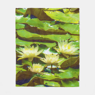Gelbe Lilien Fleecedecke