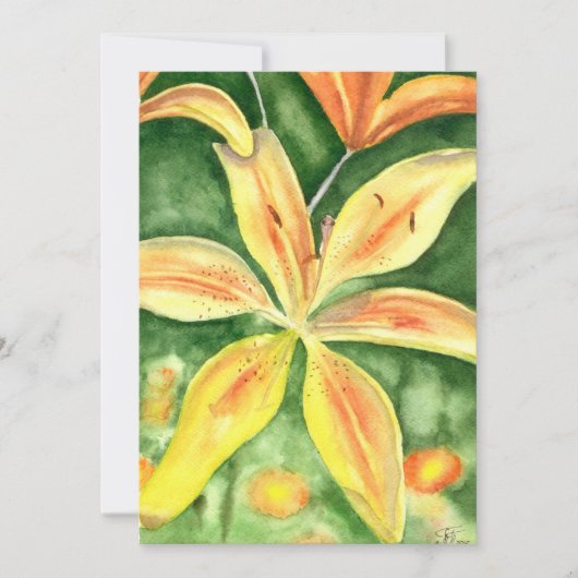 Gelbe Lilien im Garten (Vorderseite)