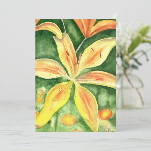 Gelbe Lilien im Garten (Stehend Vorderseite)