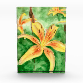 Gelbe Lilien im Garten Fotoblock