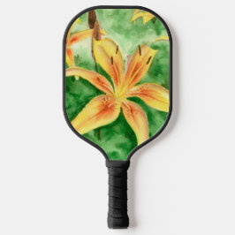 Gelbe Lilien im Garten Pickleball Schläger