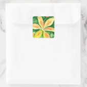 Gelbe Lilien im Garten Quadratischer Aufkleber (Tasche)